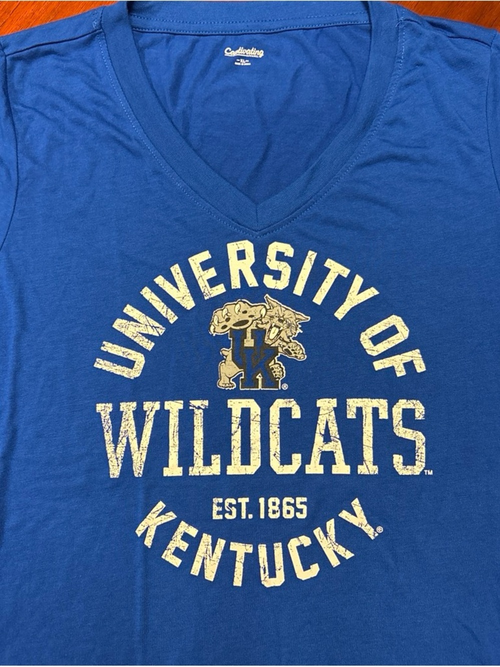 University of Kentucky Wildcats Royal Blue V-Neck Tee by Captivating